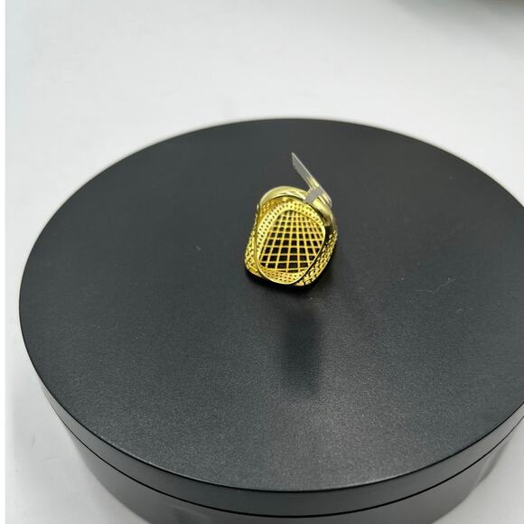 Sterling Silver Vermeil Signed Spider Web Weave CZ Pave Ring Sz 7.5 New - Picture 6 of 11